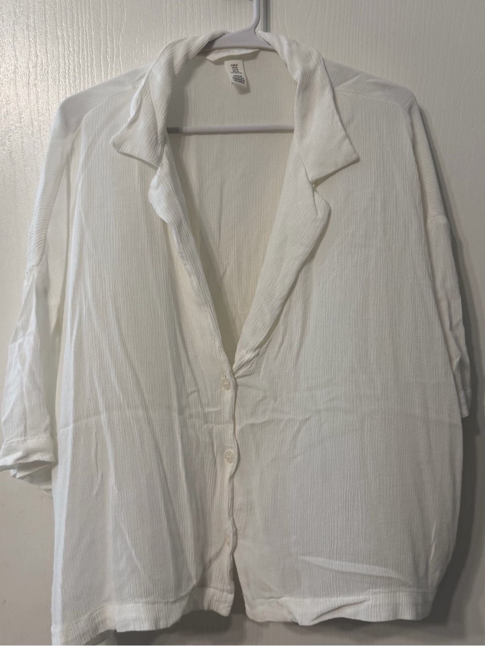 H&M White Oversized Button-Down Shirt